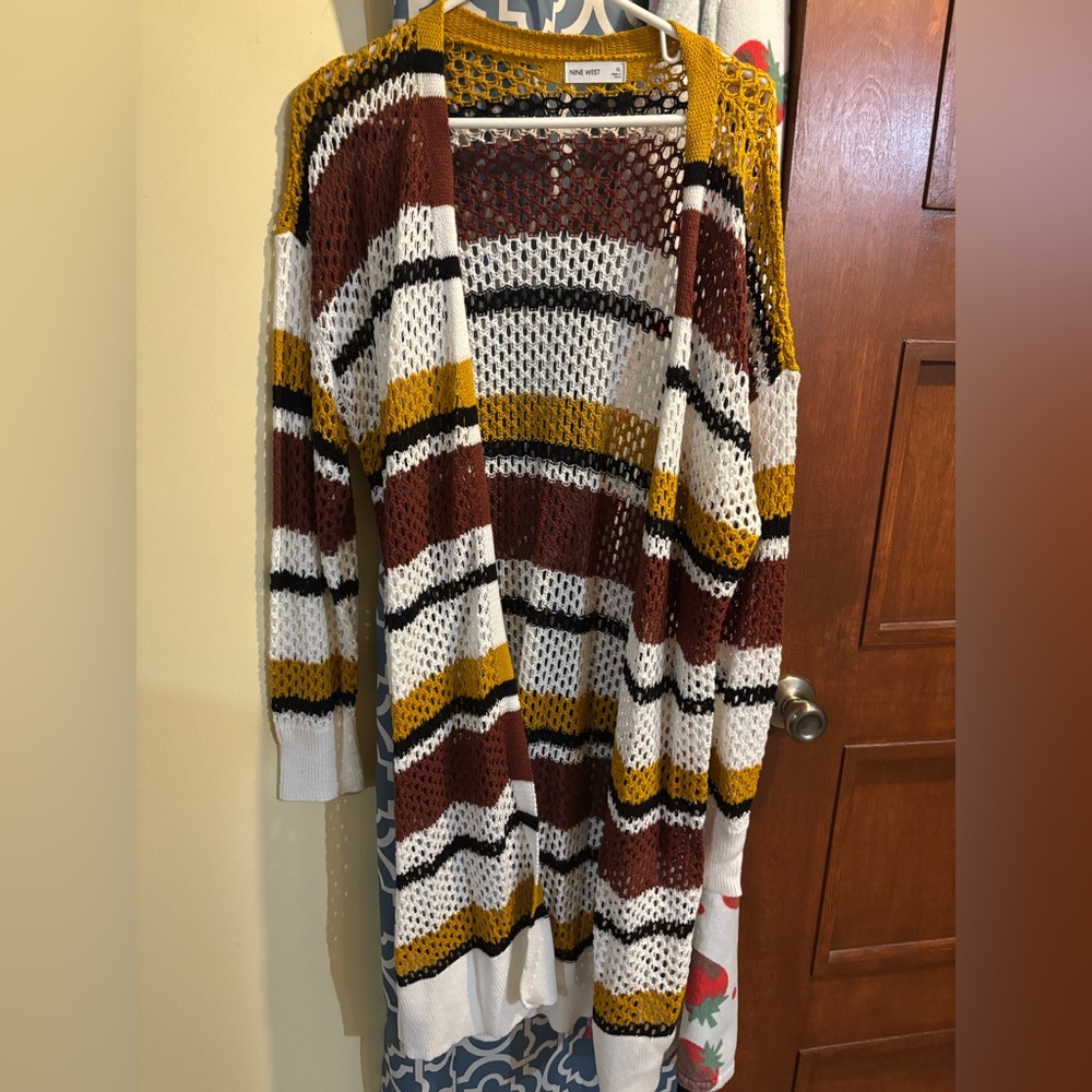 Nine West Multicolor Striped Cardigan